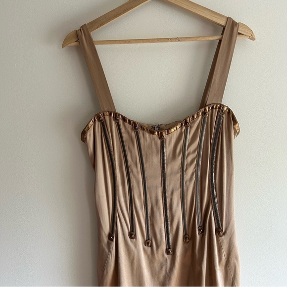 Vintage Dolce & Gabbana F/W 2007 Silver Zipper Dress sz 46 - Picture 9 of 16